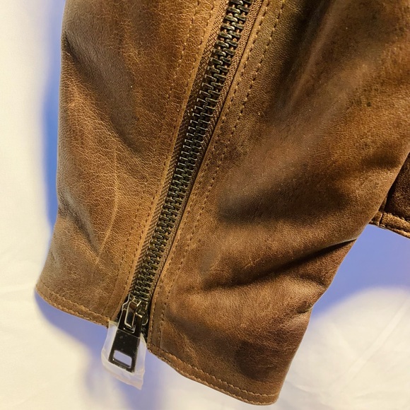 Slate & Stone Mens Leather Moto Jacket size S - Picture 5 of 7